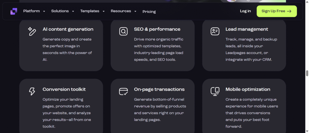 Features of Leadpages